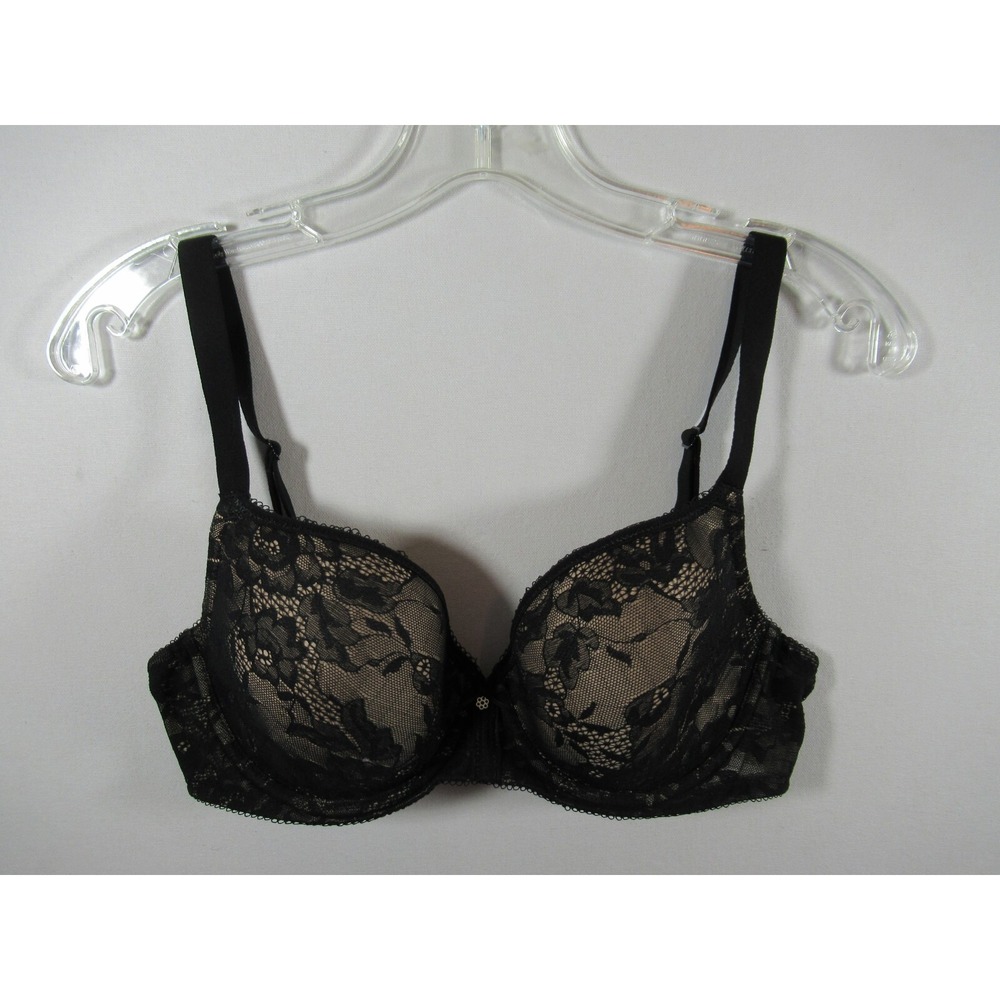 Wacoal Lace Finesse Contour Bra 34D Black Underwire 853201